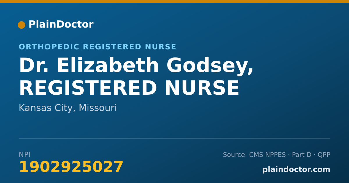 Shareable card for Elizabeth Godsey, REGISTERED NURSE - Orthopedic Registered Nurse, Kansas City, MO