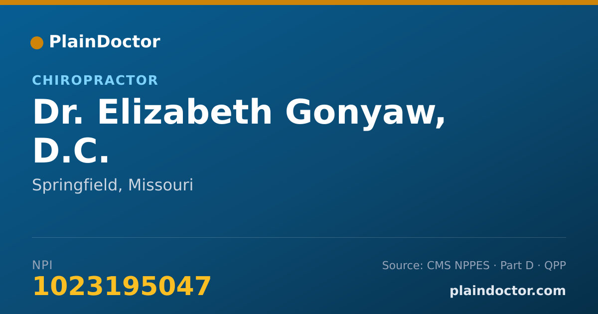 Shareable card for Elizabeth Gonyaw, D.C. - Chiropractor, Springfield, MO