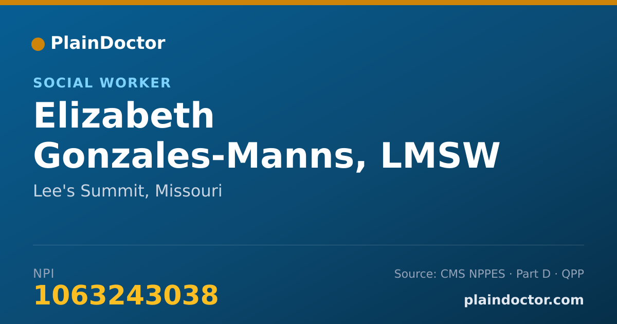 Shareable card for Elizabeth Gonzales-Manns, LMSW - Social Worker, Lee's Summit, MO