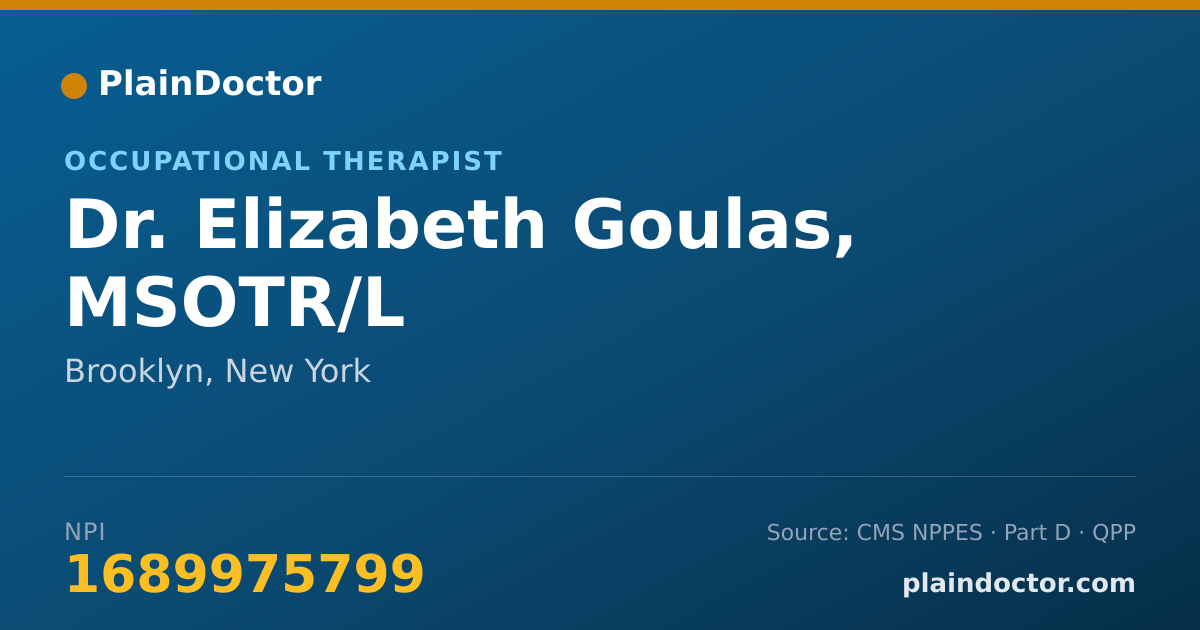 Shareable card for Elizabeth Goulas, MSOTR/L - Occupational Therapist, Brooklyn, NY