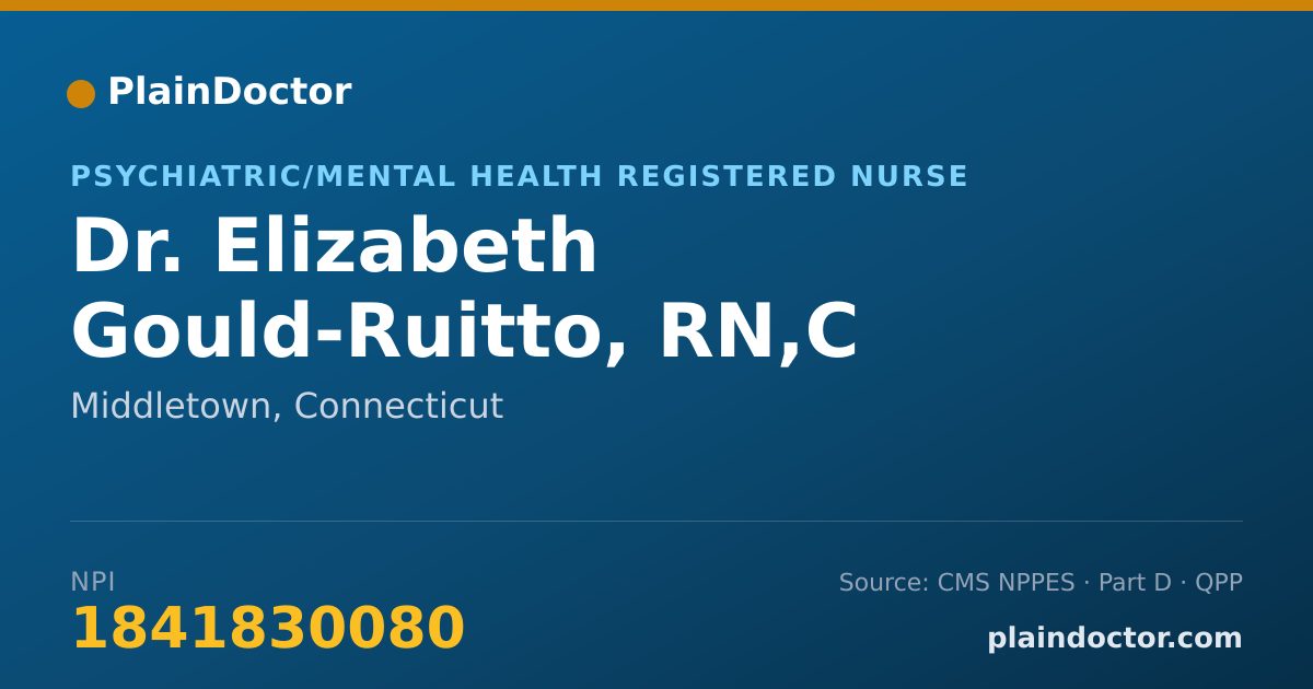 Shareable card for Elizabeth Gould-Ruitto, RN,C - Psychiatric/Mental Health Registered Nurse, Middletown, CT