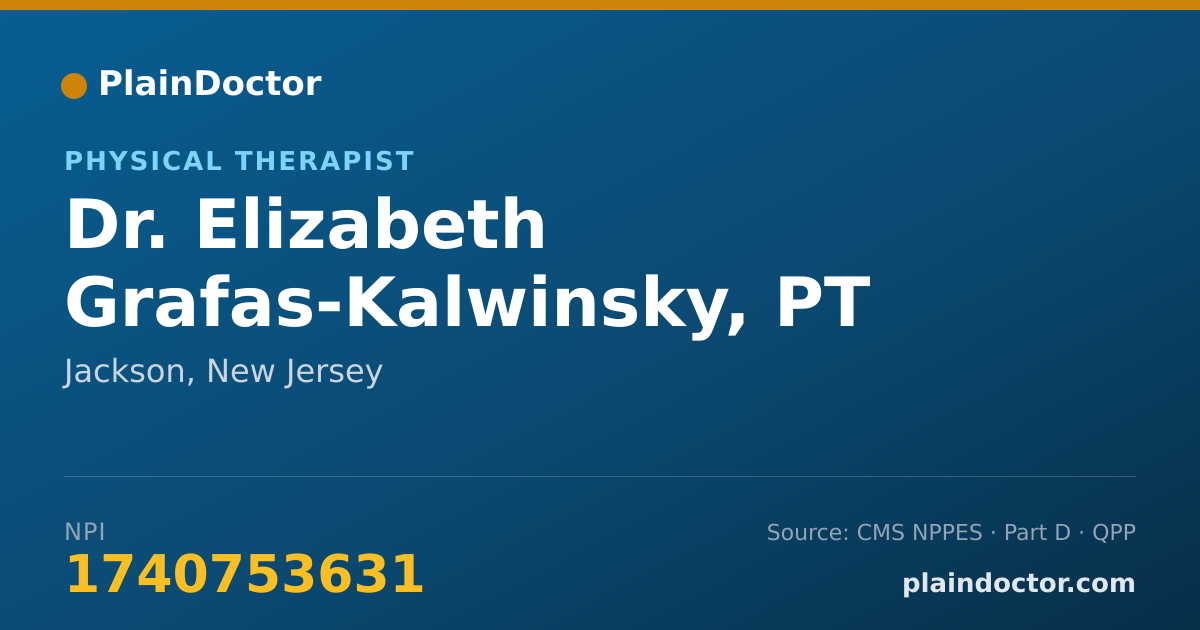 Shareable card for Elizabeth Grafas-Kalwinsky, PT - Physical Therapist, Jackson, NJ