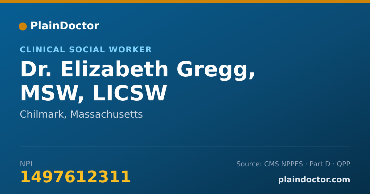 Shareable card for Elizabeth Gregg, MSW, LICSW - Clinical Social Worker, Chilmark, MA