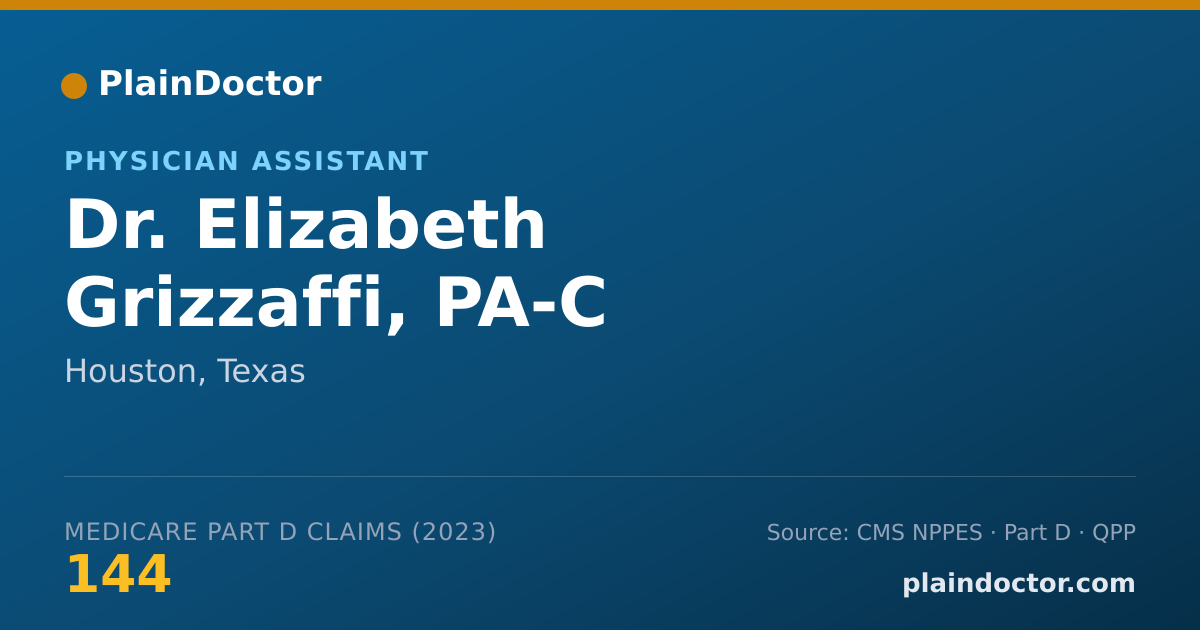 Shareable card for Elizabeth Grizzaffi, PA-C - Physician Assistant, Houston, TX