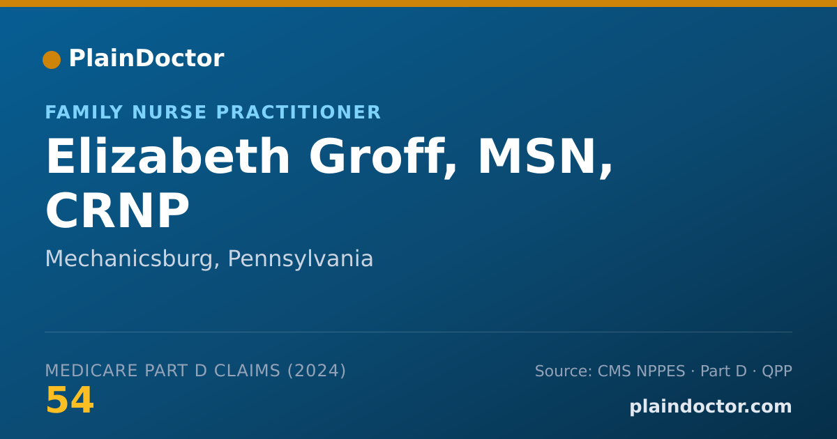 Shareable card for Elizabeth Groff, MSN, CRNP - Family Nurse Practitioner, Mechanicsburg, PA