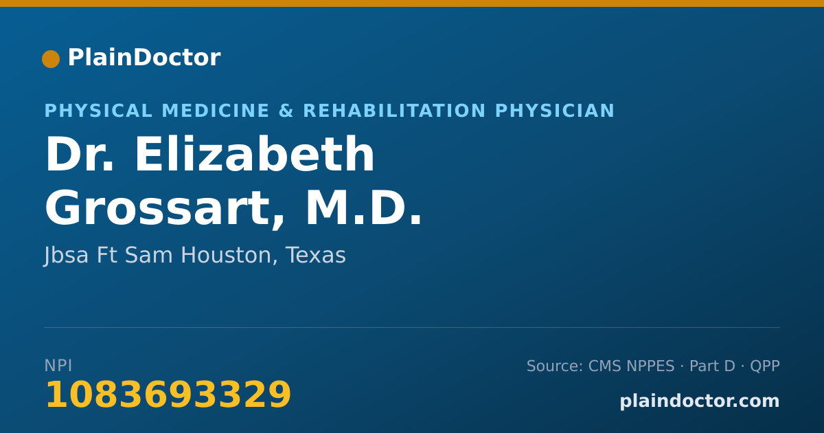 Shareable card for Elizabeth Grossart, M.D. - Physical Medicine & Rehabilitation Physician, Jbsa Ft Sam Houston, TX