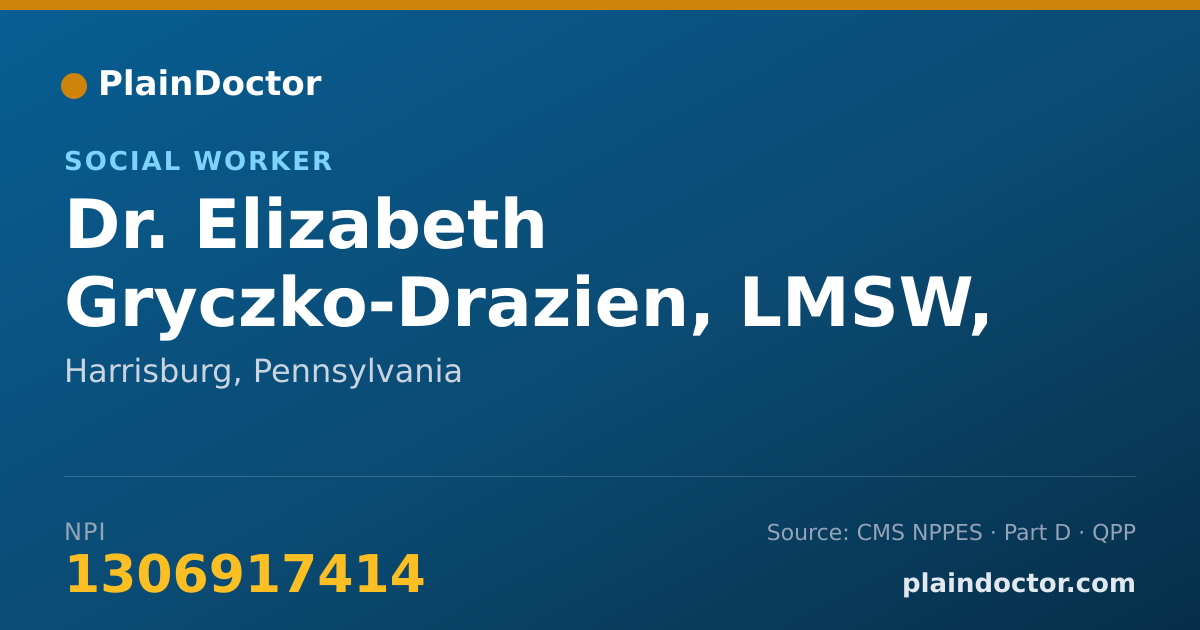 Shareable card for Elizabeth Gryczko-Drazien, LMSW, LSW,LCSW - Social Worker, Harrisburg, PA