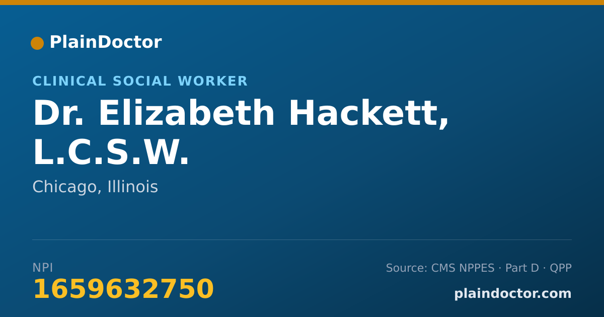 Shareable card for Elizabeth Hackett, L.C.S.W. - Clinical Social Worker, Chicago, IL