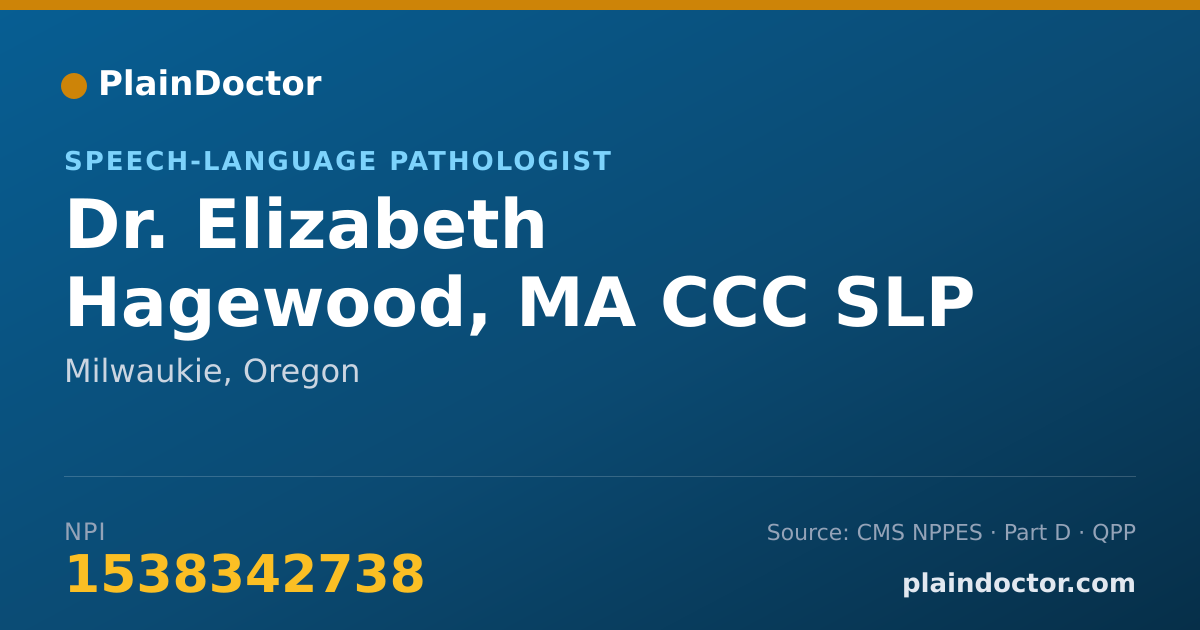 Shareable card for Elizabeth Hagewood, MA CCC SLP - Speech-Language Pathologist, Milwaukie, OR