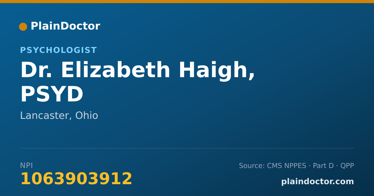 Shareable card for Elizabeth Haigh, PSYD - Psychologist, Lancaster, OH
