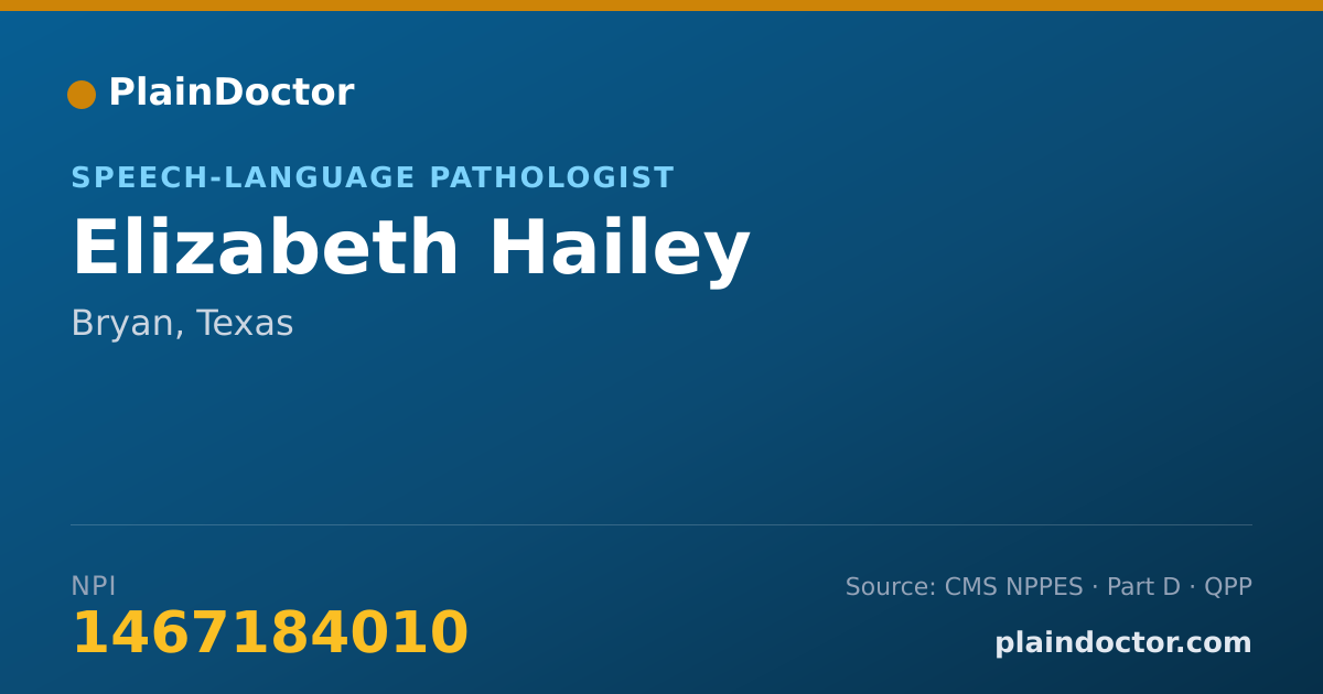 Shareable card for Elizabeth Hailey - Speech-Language Pathologist, Bryan, TX