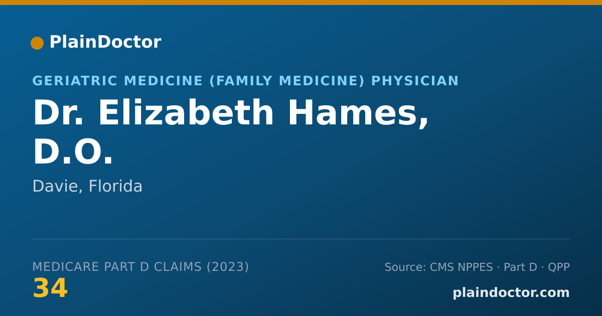 Shareable card for Elizabeth Hames, D.O. - Geriatric Medicine (Family Medicine) Physician, Davie, FL