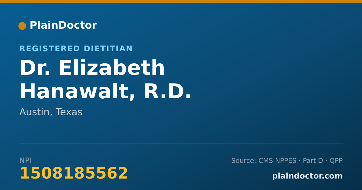 Shareable card for Elizabeth Hanawalt, R.D. - Registered Dietitian, Austin, TX