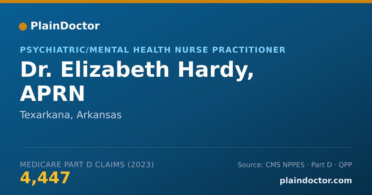 Shareable card for Elizabeth Hardy, APRN - Psychiatric/Mental Health Nurse Practitioner, Texarkana, AR