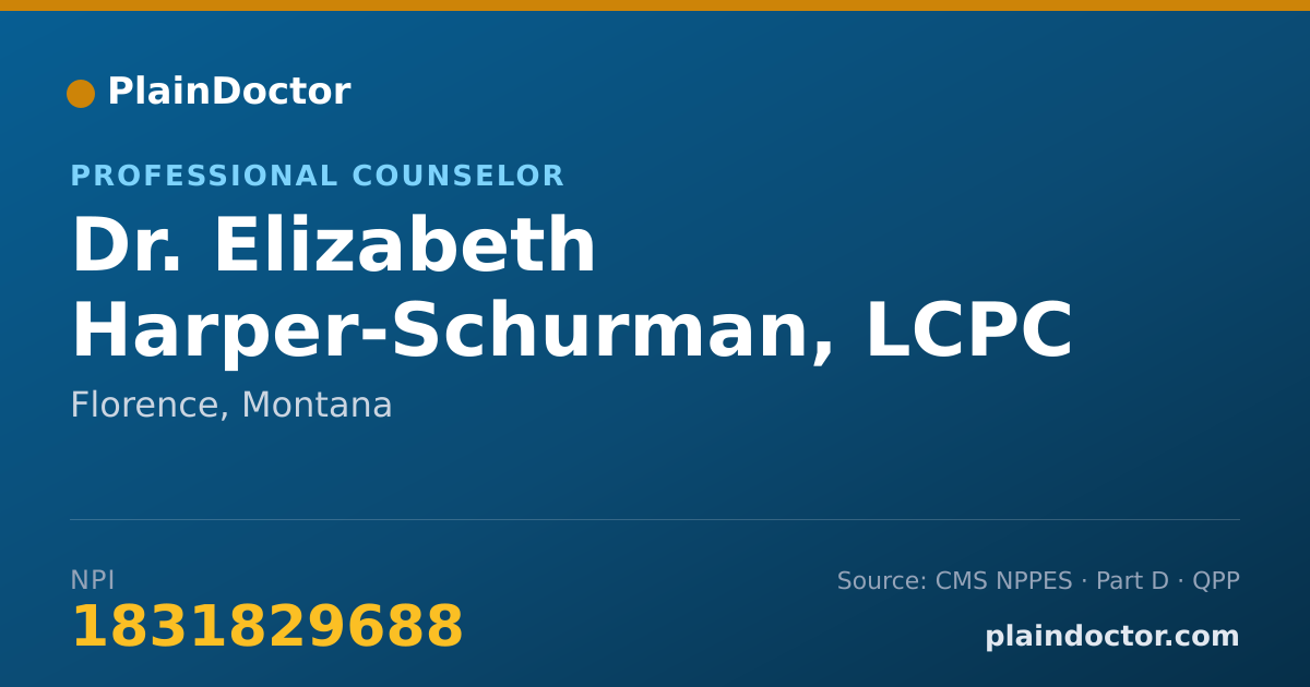 Shareable card for Elizabeth Harper-Schurman, LCPC - Professional Counselor, Florence, MT