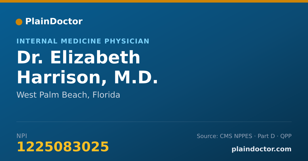 Shareable card for Elizabeth Harrison, M.D. - Internal Medicine Physician, West Palm Beach, FL