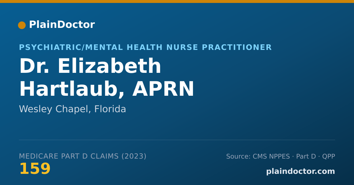 Shareable card for Elizabeth Hartlaub, APRN - Psychiatric/Mental Health Nurse Practitioner, Wesley Chapel, FL