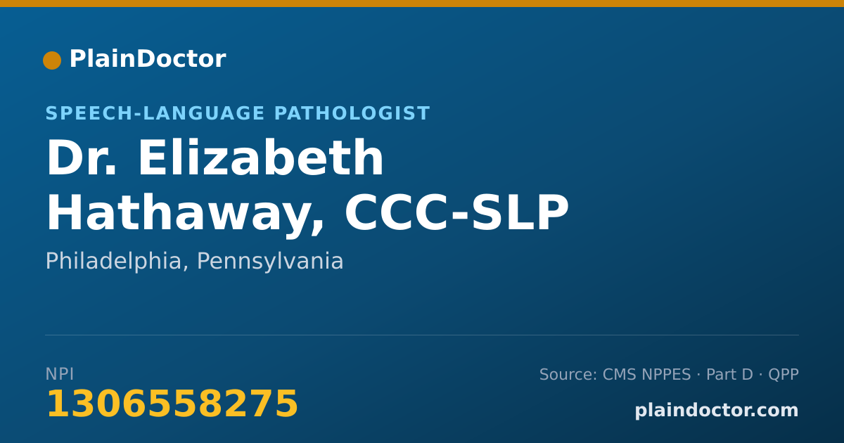 Shareable card for Elizabeth Hathaway, CCC-SLP - Speech-Language Pathologist, Philadelphia, PA