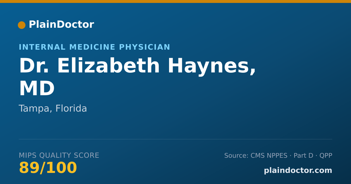 Shareable card for Elizabeth Haynes, MD - Internal Medicine Physician, Tampa, FL