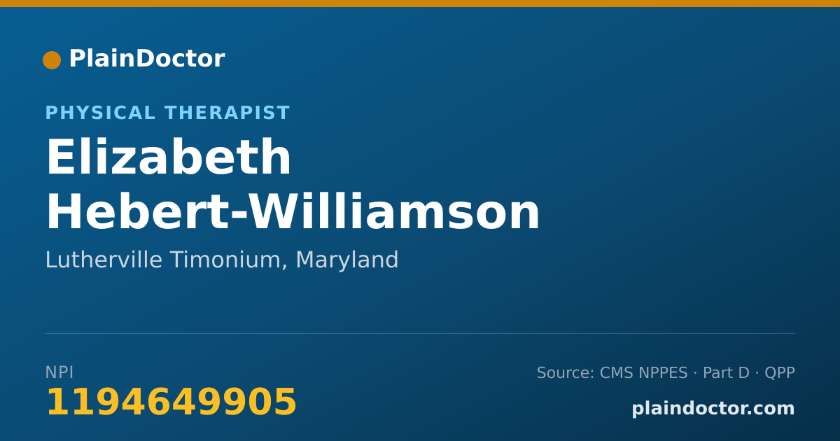Shareable card for Elizabeth Hebert-Williamson - Physical Therapist, Lutherville Timonium, MD