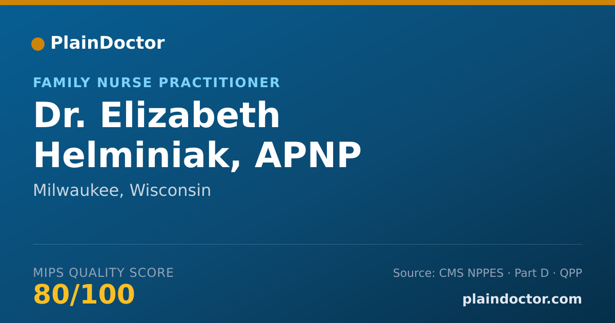 Shareable card for Elizabeth Helminiak, APNP - Family Nurse Practitioner, Milwaukee, WI