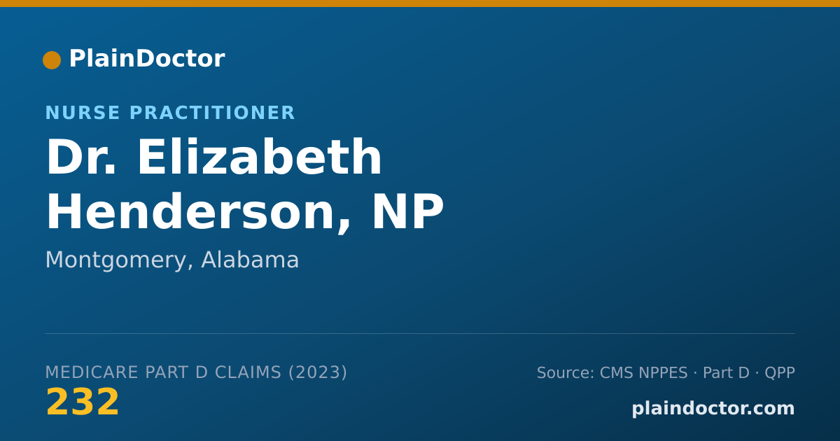 Shareable card for Elizabeth Henderson, NP - Nurse Practitioner, Montgomery, AL