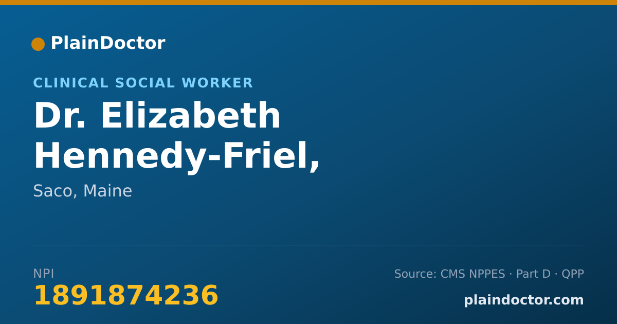 Shareable card for Elizabeth Hennedy-Friel, L.C.S.W. - Clinical Social Worker, Saco, ME
