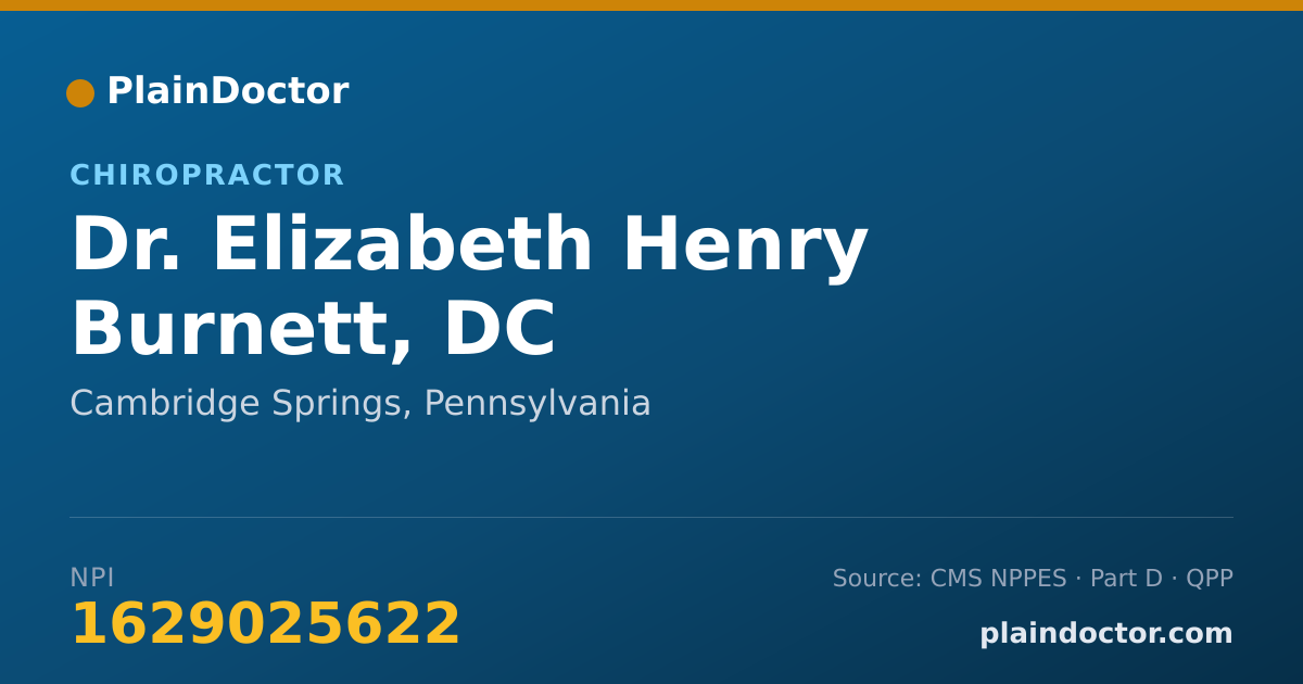 Shareable card for Elizabeth Henry Burnett, DC - Chiropractor, Cambridge Springs, PA