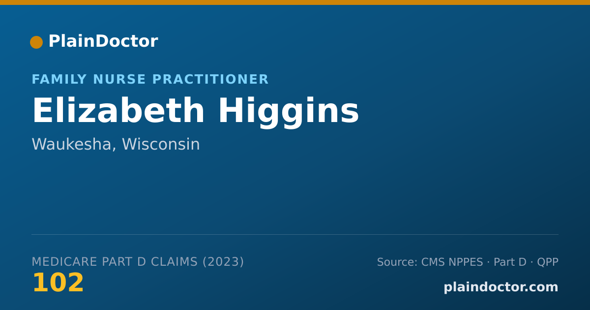 Shareable card for Elizabeth Higgins - Family Nurse Practitioner, Waukesha, WI