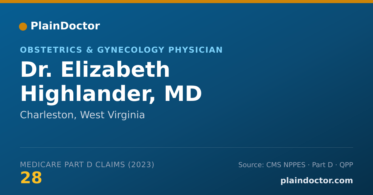 Shareable card for Elizabeth Highlander, MD - Obstetrics & Gynecology Physician, Charleston, WV