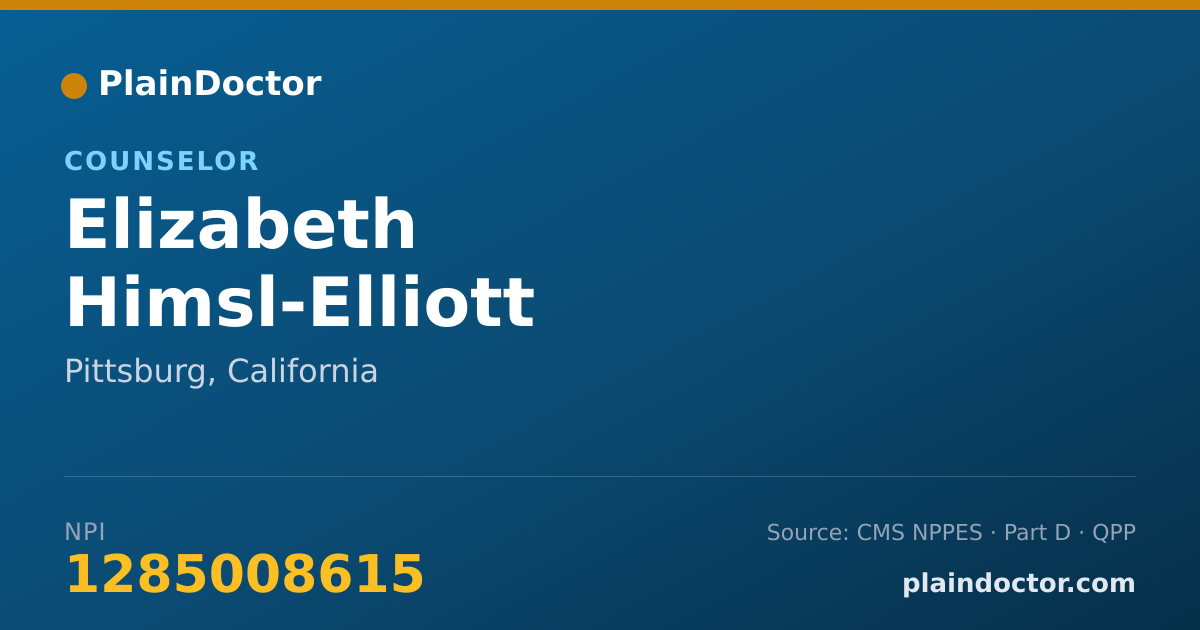 Shareable card for Elizabeth Himsl-Elliott - Counselor, Pittsburg, CA