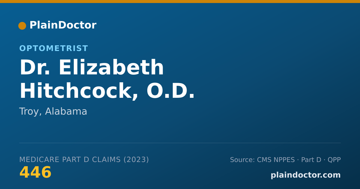 Shareable card for Elizabeth Hitchcock, O.D. - Optometrist, Troy, AL