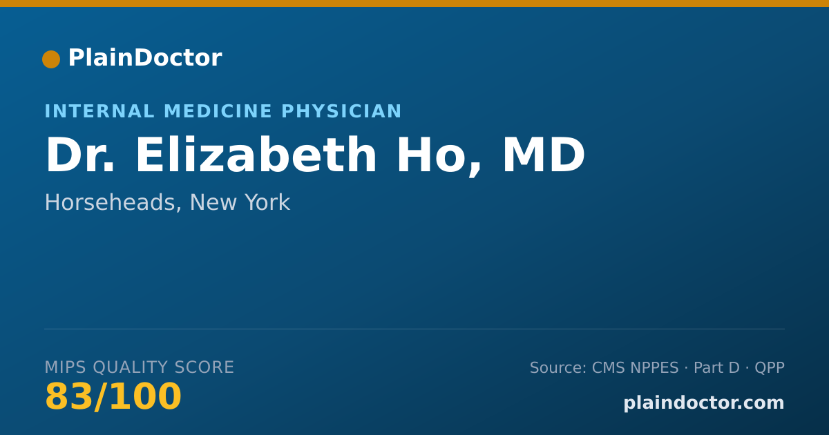 Shareable card for Elizabeth Ho, MD - Internal Medicine Physician, Horseheads, NY