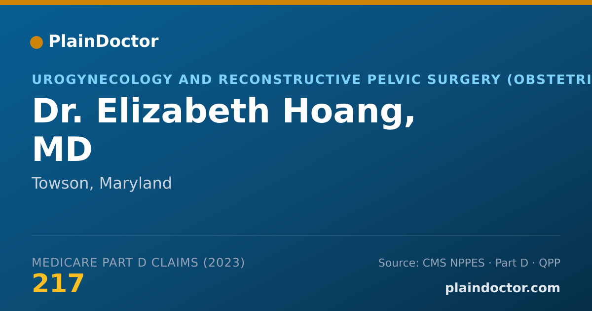 Shareable card for Elizabeth Hoang, MD - Urogynecology and Reconstructive Pelvic Surgery (Obstetrics & Gynecology) Physician, Towson, MD