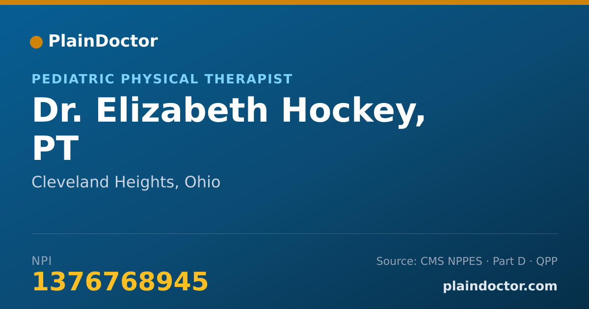 Shareable card for Elizabeth Hockey, PT - Pediatric Physical Therapist, Cleveland Heights, OH