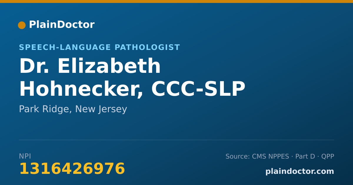 Shareable card for Elizabeth Hohnecker, CCC-SLP - Speech-Language Pathologist, Park Ridge, NJ