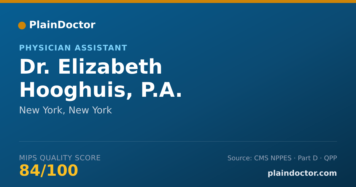Shareable card for Elizabeth Hooghuis, P.A. - Physician Assistant, New York, NY