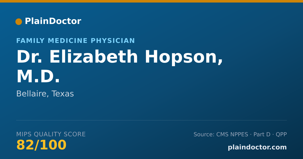 Shareable card for Elizabeth Hopson, M.D. - Family Medicine Physician, Bellaire, TX