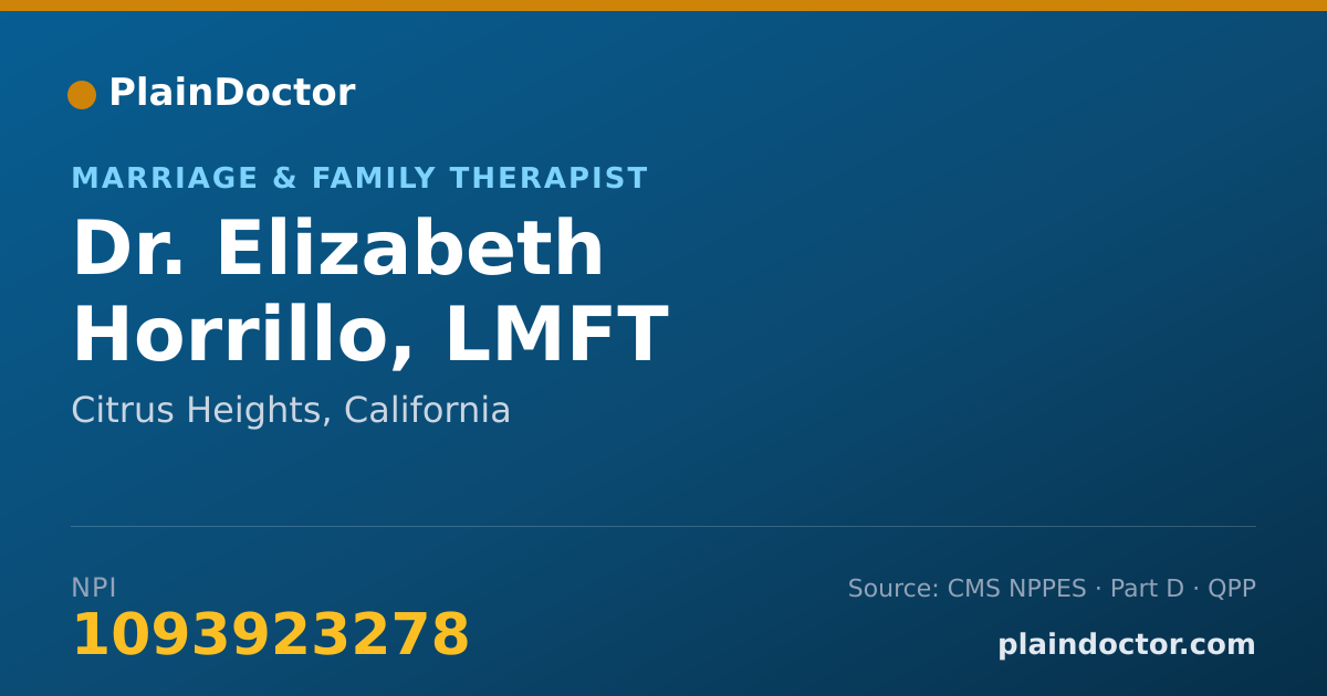 Shareable card for Elizabeth Horrillo, LMFT - Marriage & Family Therapist, Citrus Heights, CA