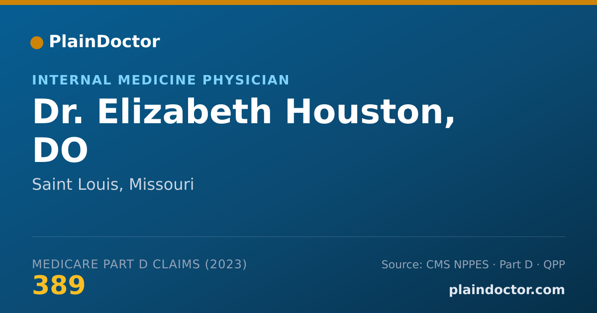 Shareable card for Elizabeth Houston, DO - Internal Medicine Physician, Saint Louis, MO