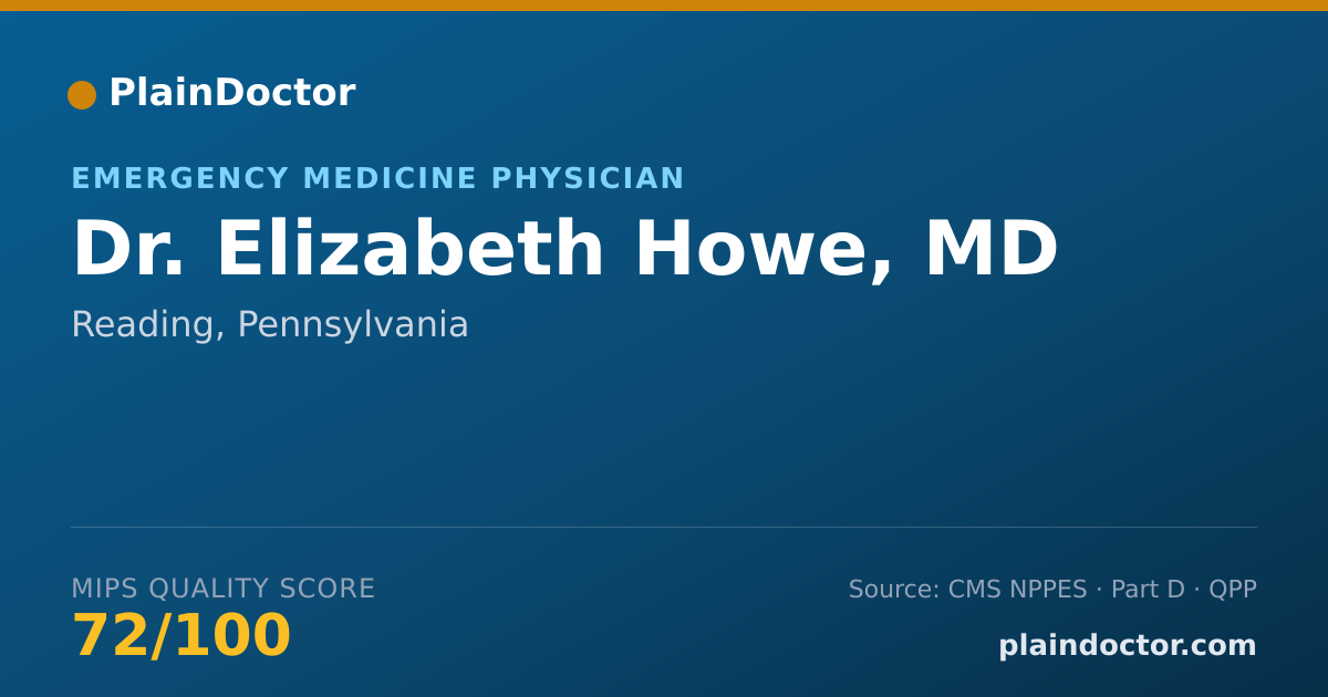 Shareable card for Elizabeth Howe, MD - Emergency Medicine Physician, Reading, PA