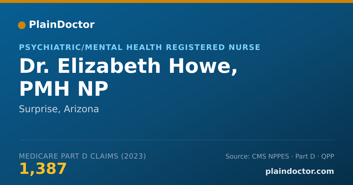 Shareable card for Elizabeth Howe, PMH NP - Psychiatric/Mental Health Registered Nurse, Surprise, AZ