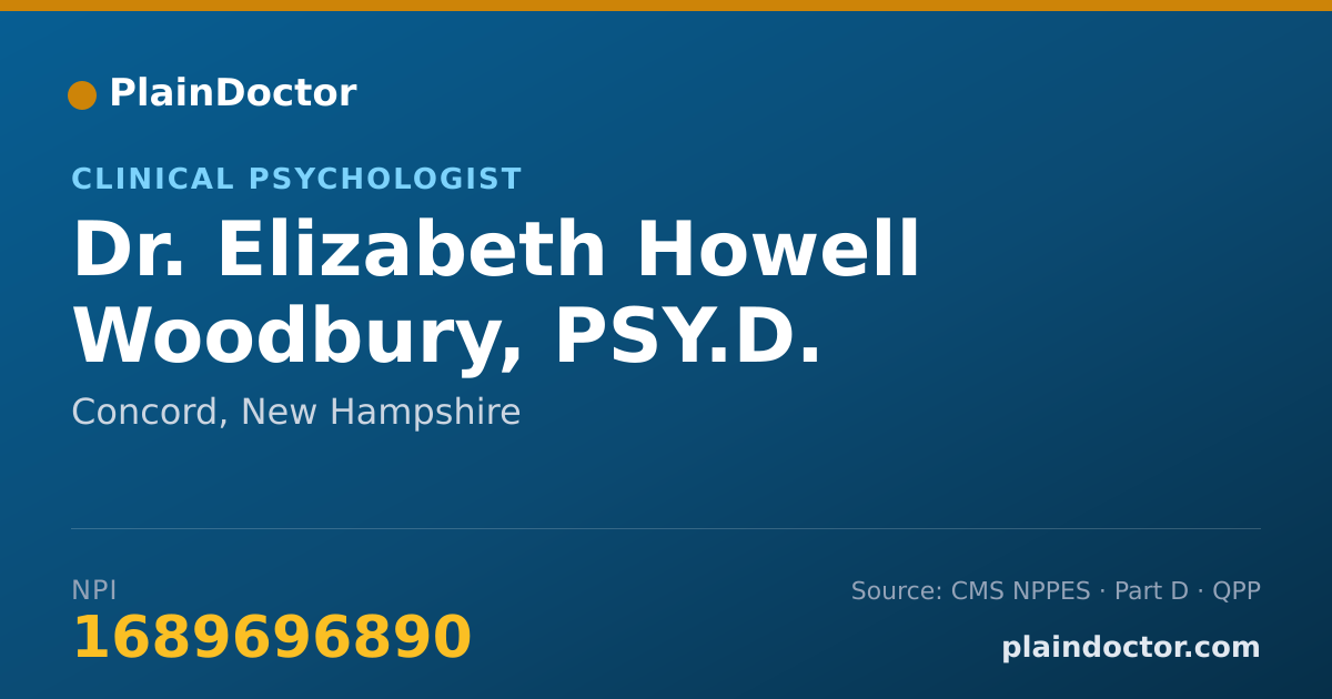 Shareable card for Elizabeth Howell Woodbury, PSY.D. - Clinical Psychologist, Concord, NH