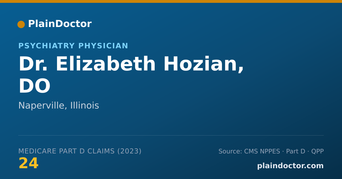 Shareable card for Elizabeth Hozian, DO - Psychiatry Physician, Naperville, IL