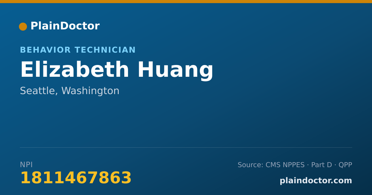 Shareable card for Elizabeth Huang - Behavior Technician, Seattle, WA