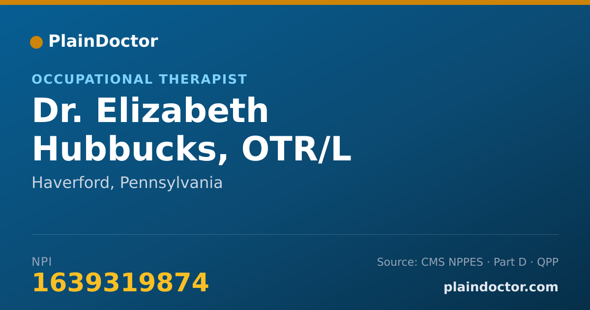 Shareable card for Elizabeth Hubbucks, OTR/L - Occupational Therapist, Haverford, PA