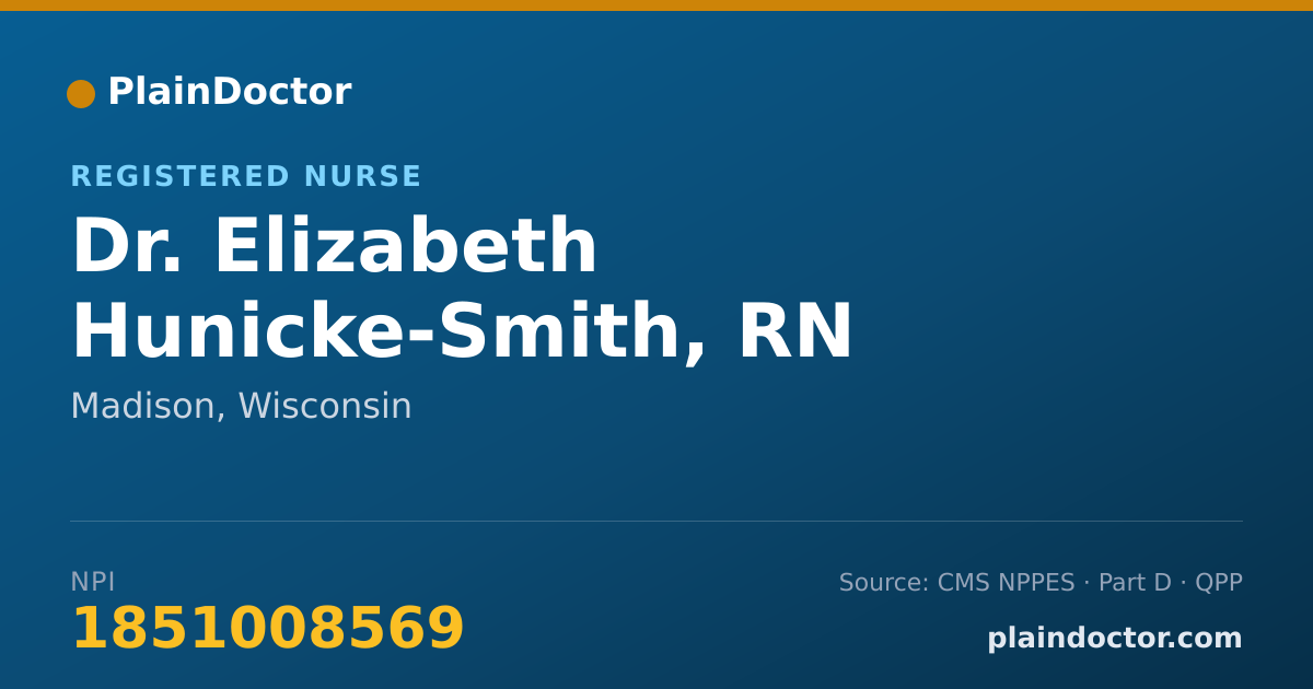 Shareable card for Elizabeth Hunicke-Smith, RN - Registered Nurse, Madison, WI