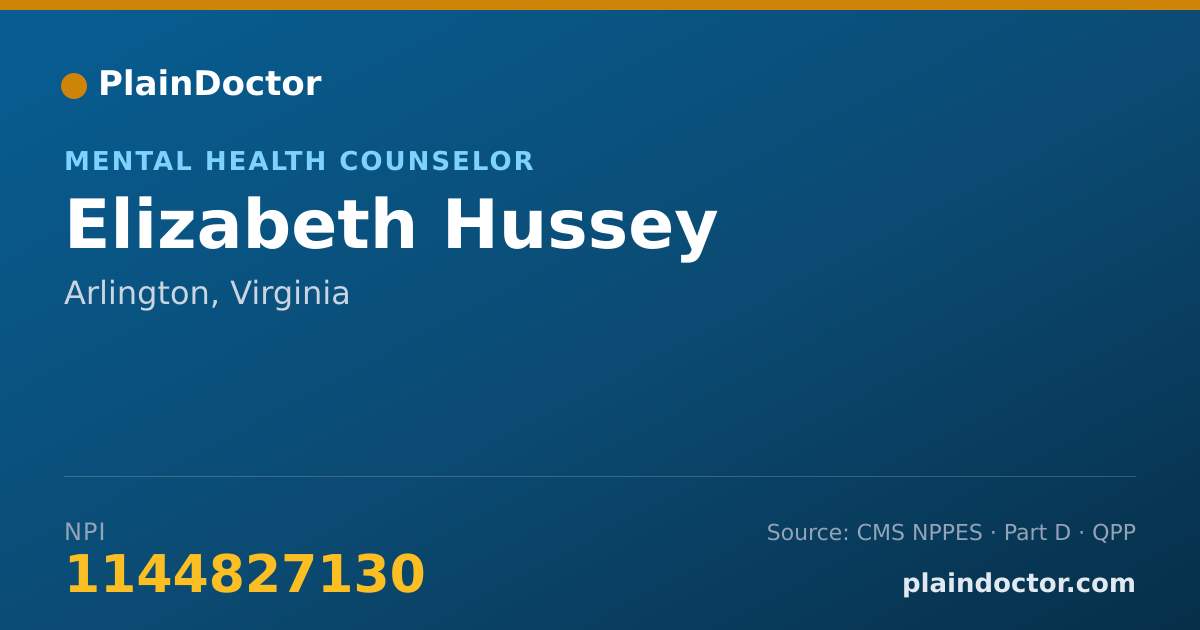 Shareable card for Elizabeth Hussey - Mental Health Counselor, Arlington, VA