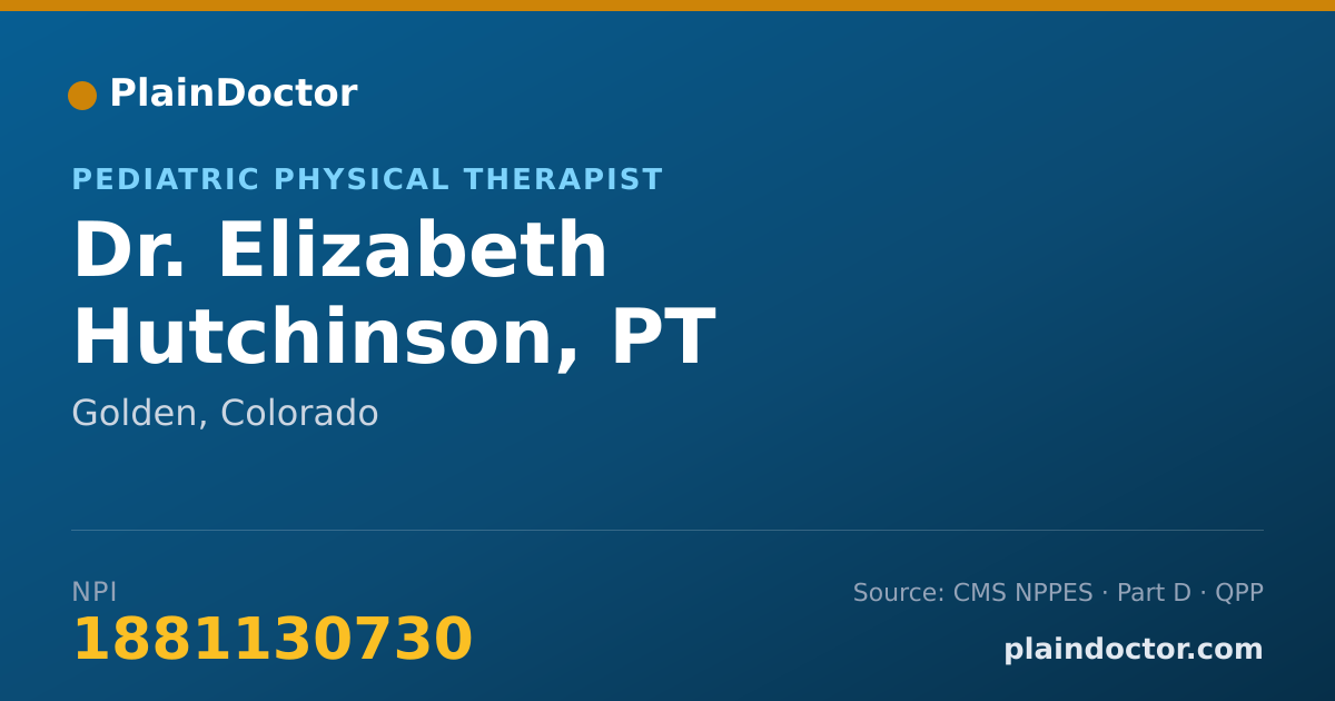 Shareable card for Elizabeth Hutchinson, PT - Pediatric Physical Therapist, Golden, CO