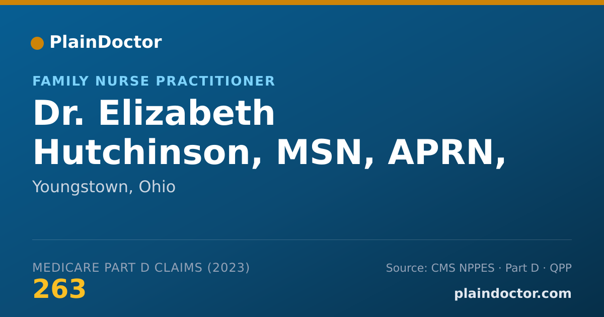 Shareable card for Elizabeth Hutchinson, MSN, APRN, FNP-C - Family Nurse Practitioner, Youngstown, OH